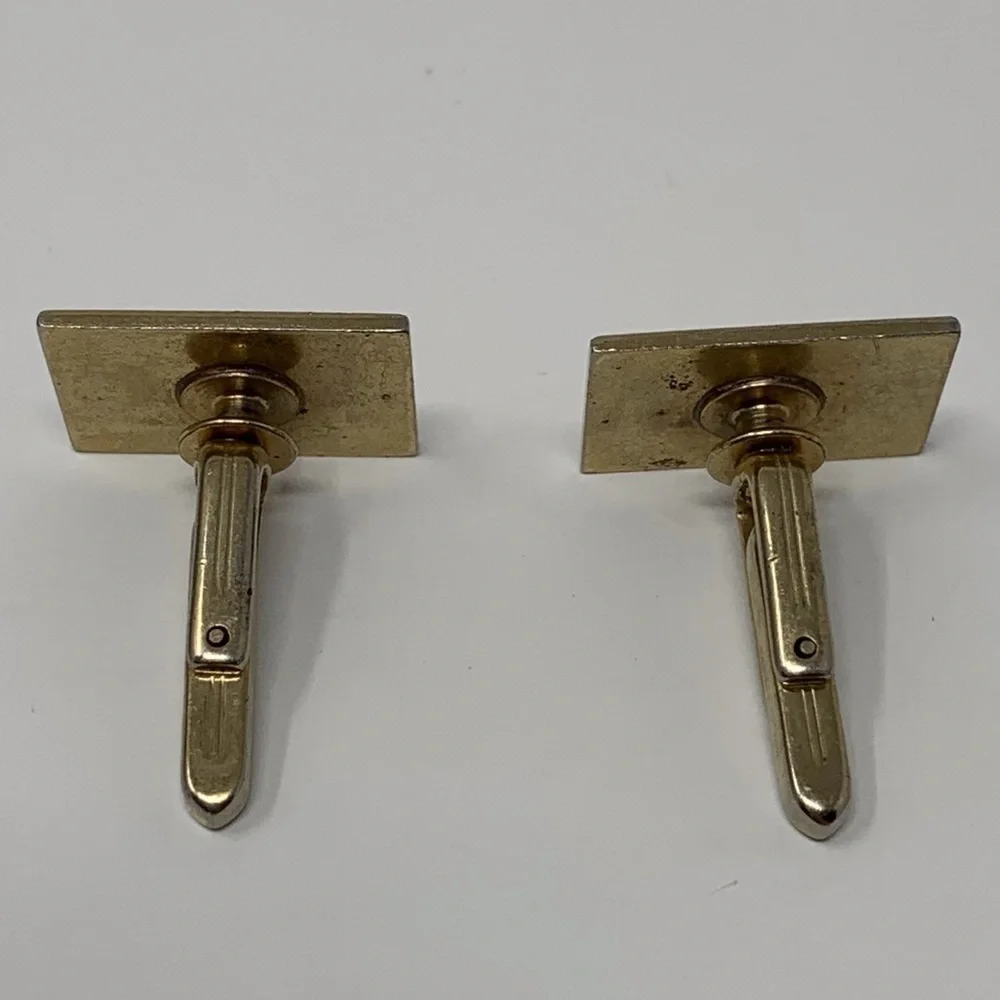 Vintage Quality Gold Tone Cufflinks Diamond Design